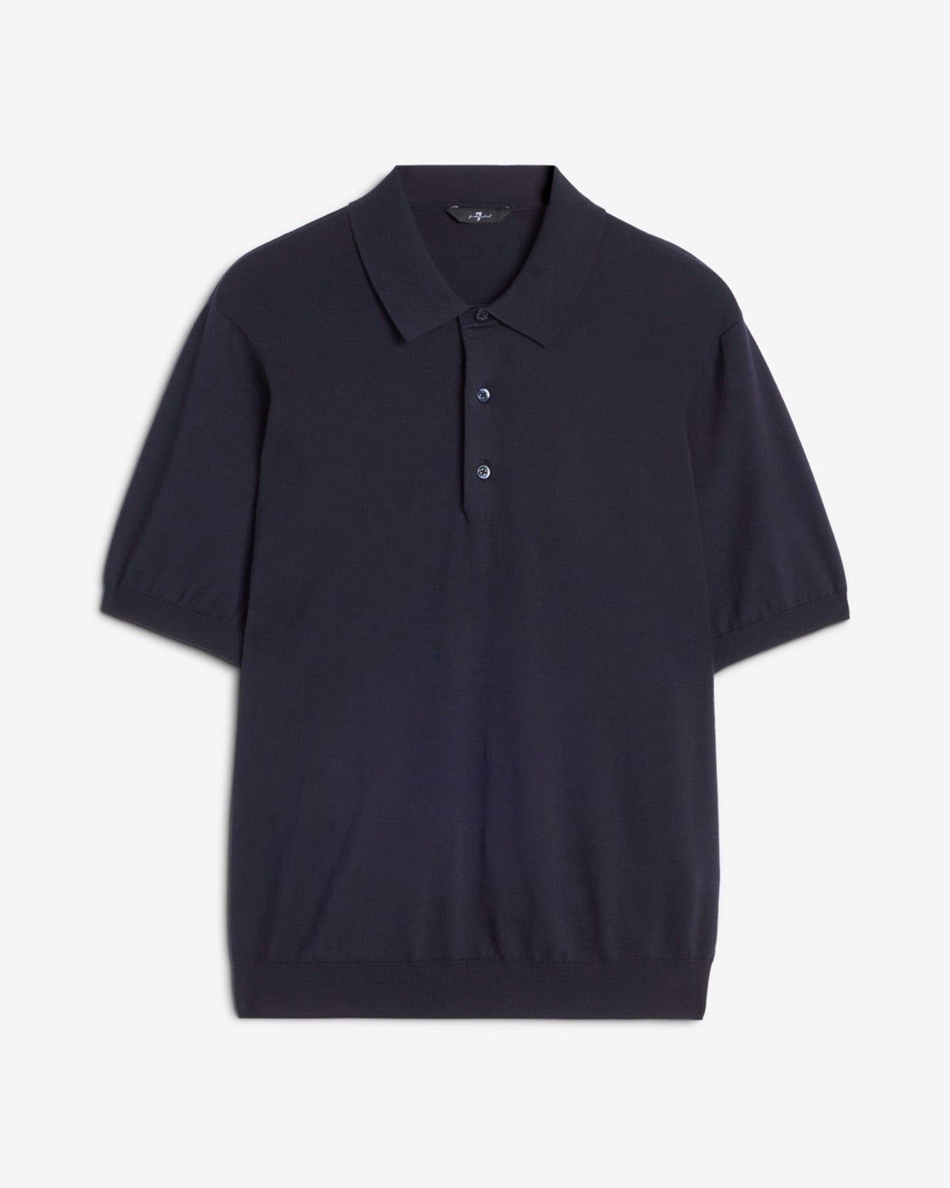 Short Sleeve Polo Sweater in Navy