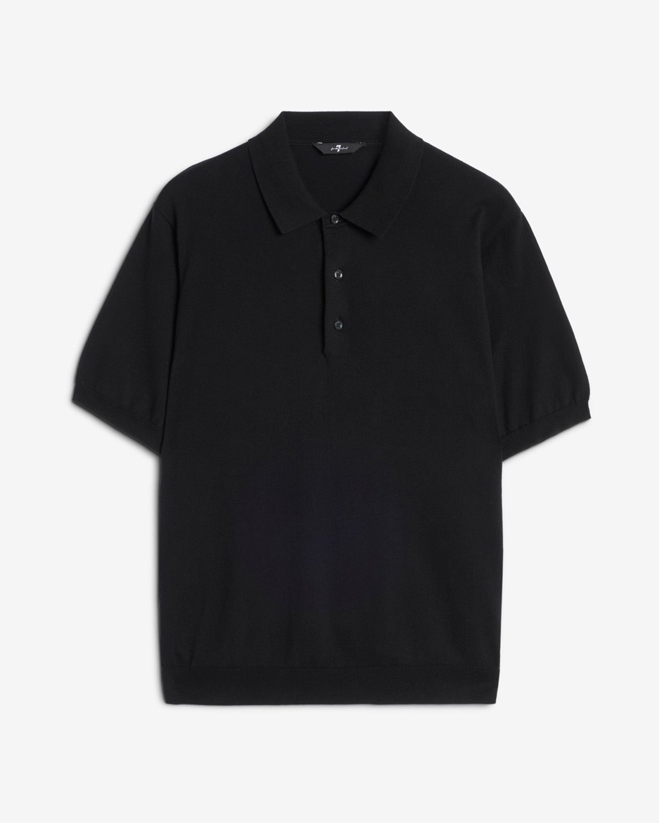 Short Sleeve Polo Sweater in Black