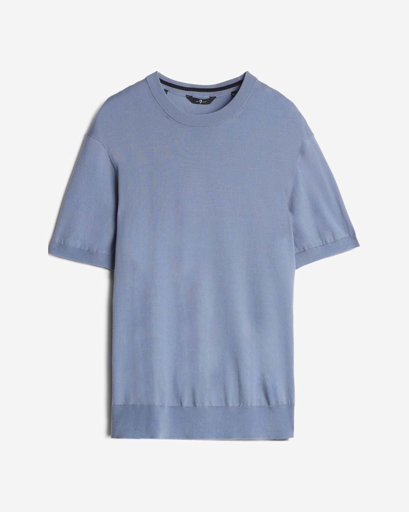 Classic Cotton Short Sleeve Sweater in Slate Blue