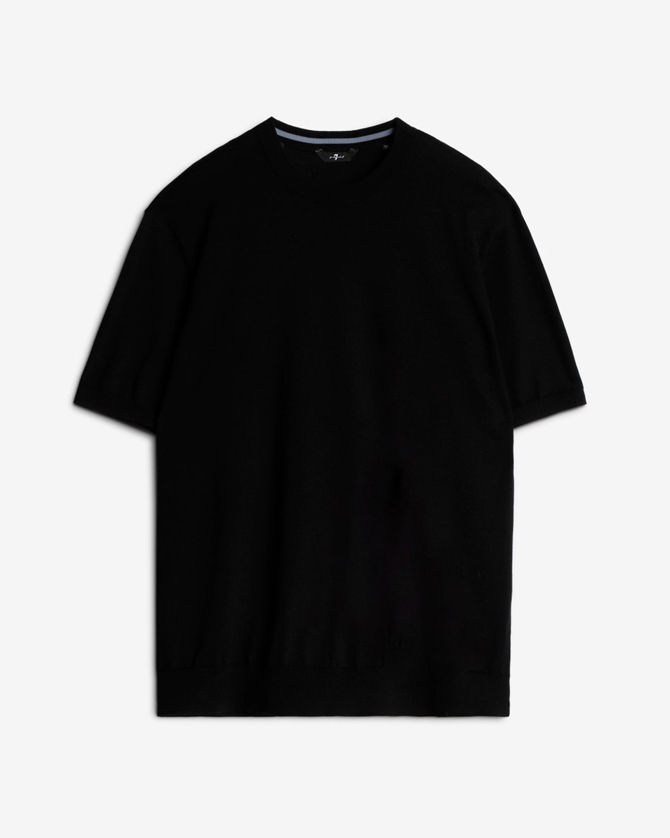 Classic Cotton Short Sleeve Sweater in Black