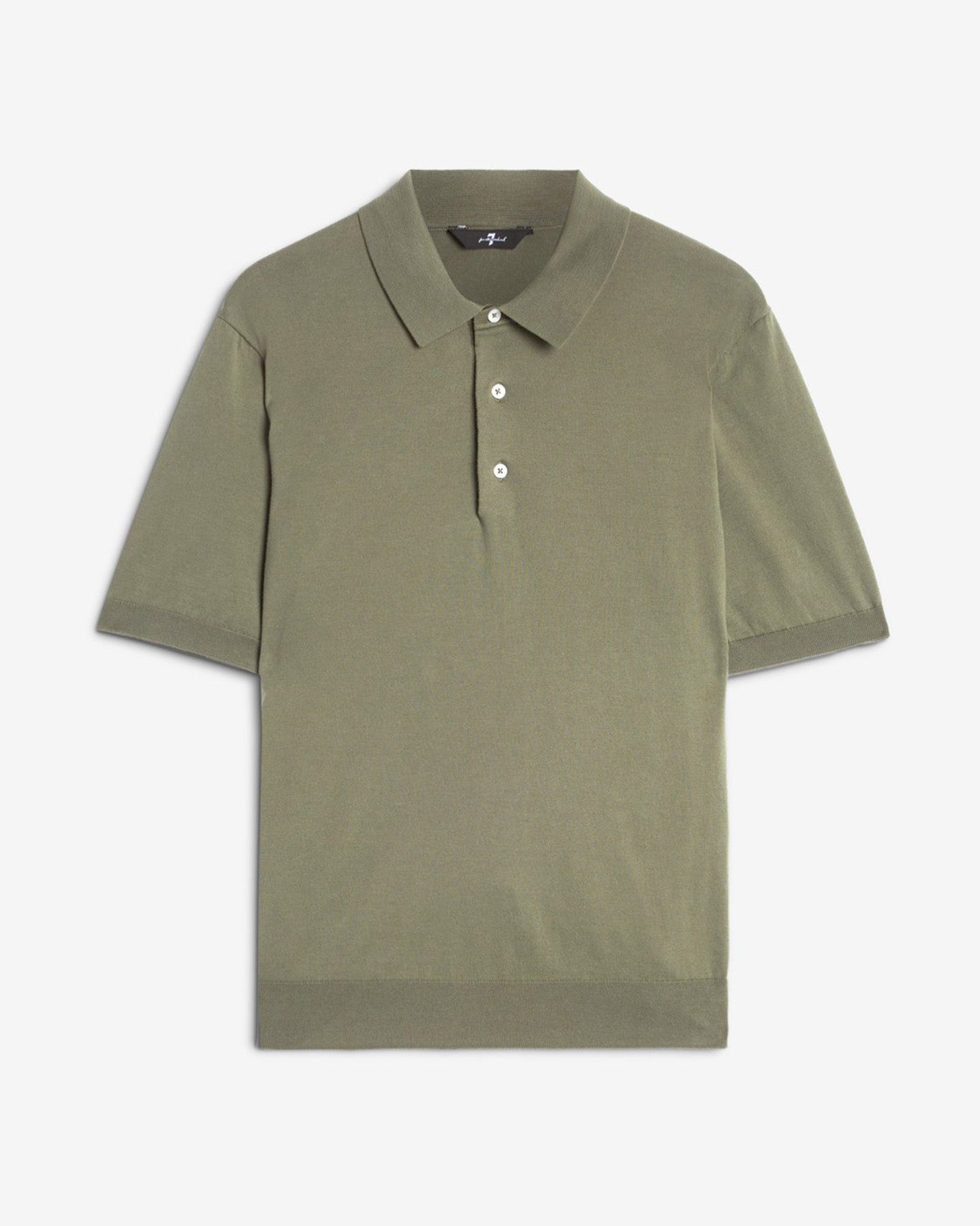 Short Sleeve Polo Sweater in Army Green