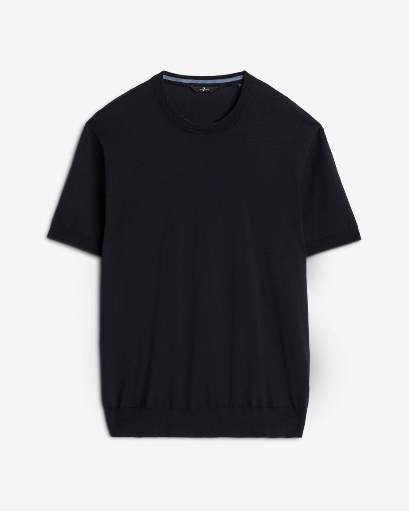 Classic Cotton Short Sleeve Sweater in Navy