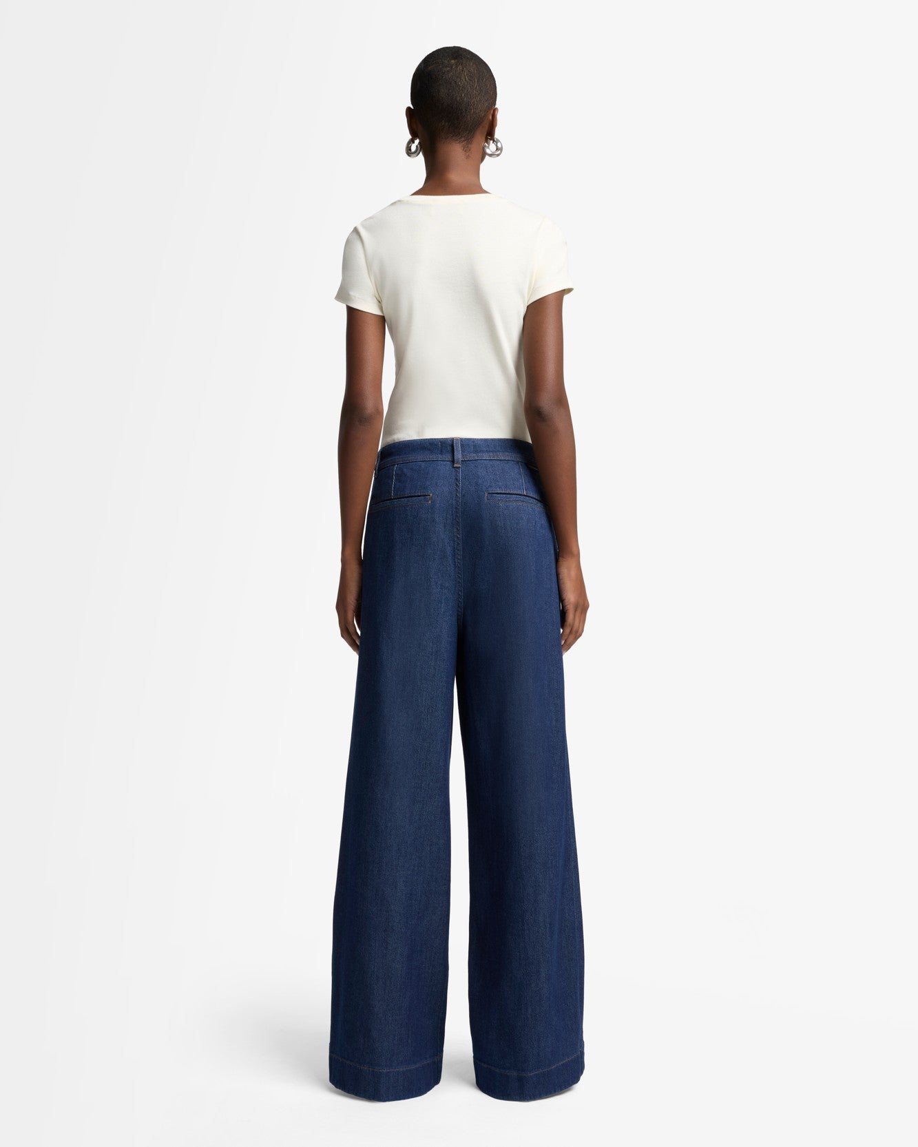 Weightless Pleated Denim Trouser in Halona