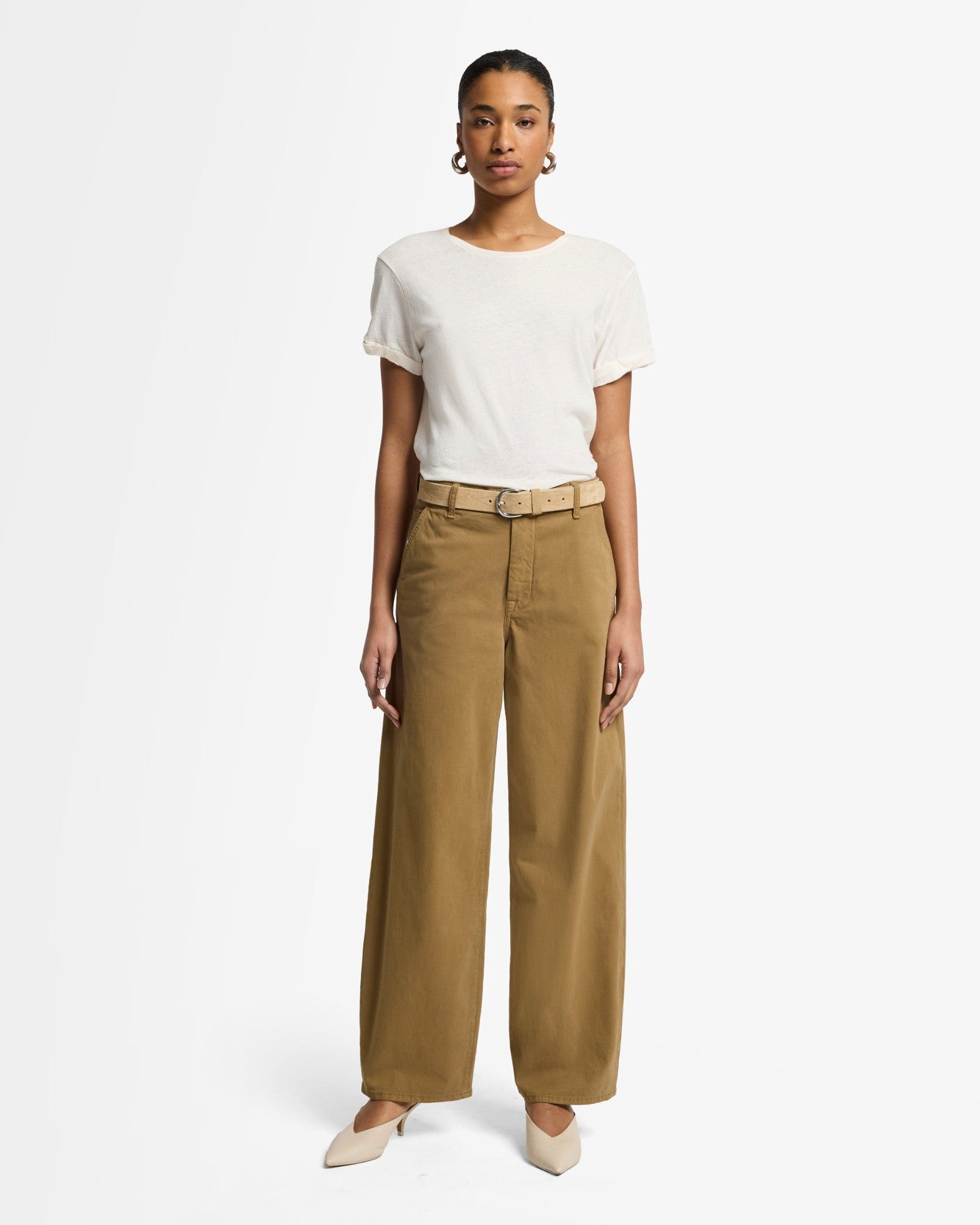 Comfort Twill Bonnie Barrel Leg in Sand Storm
