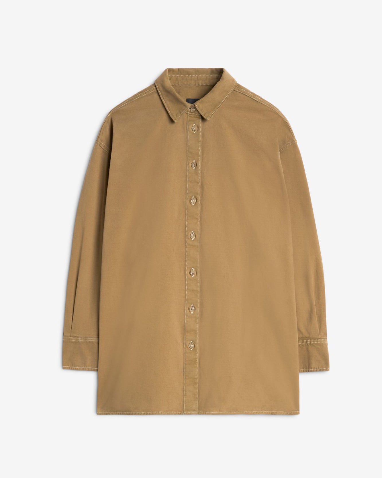Comfort Twill Nina Relaxed Overshirt in Sand Storm