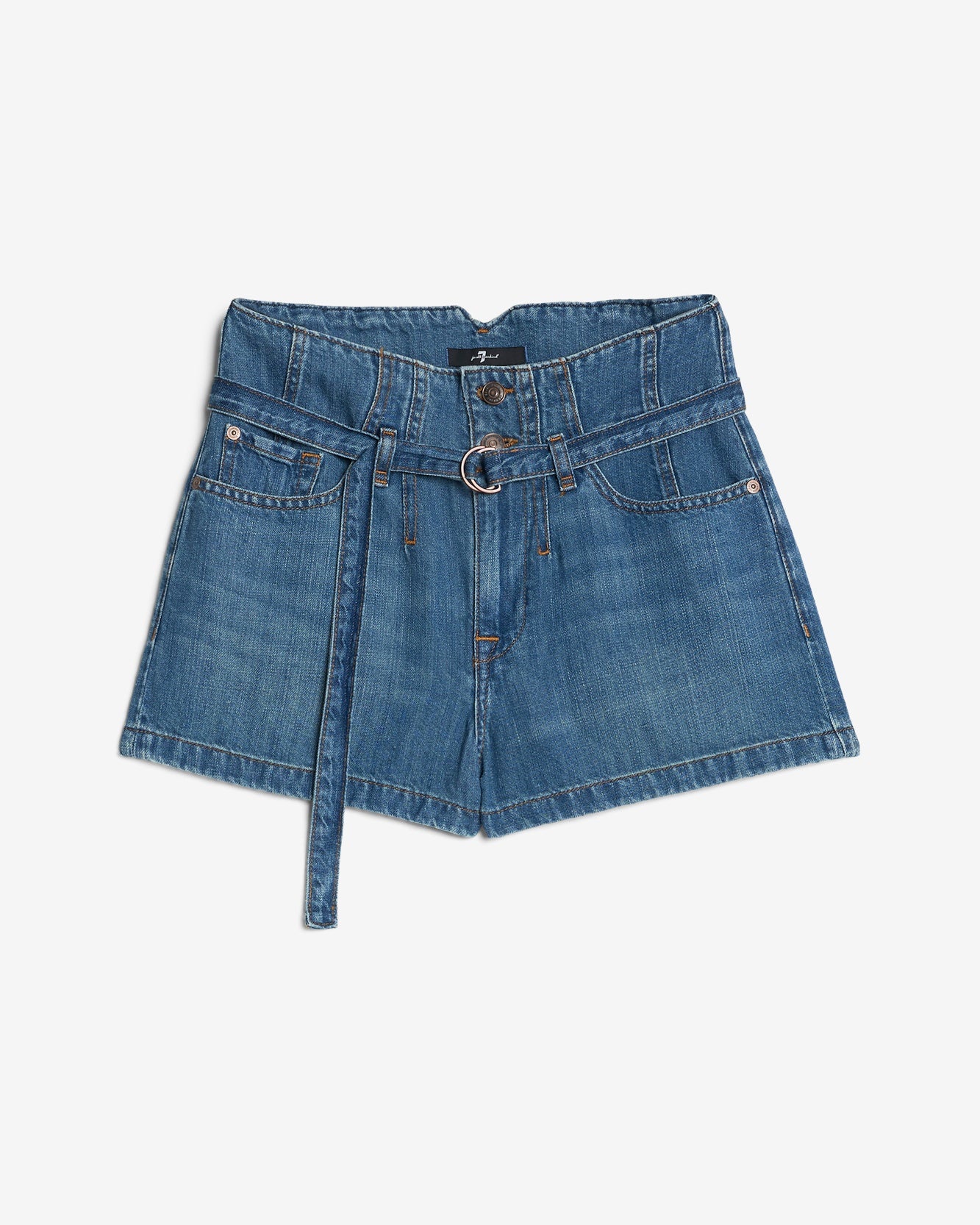 Indigo Linen Belted Short in Phoenix