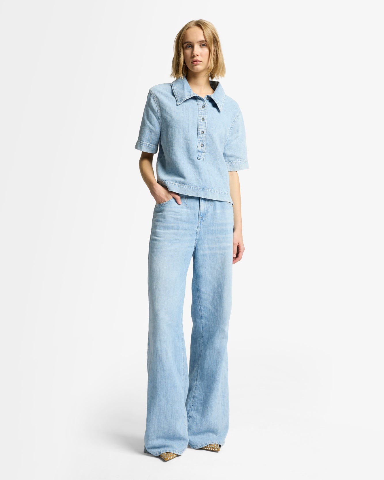 Indigo Linen Polo in Kansas