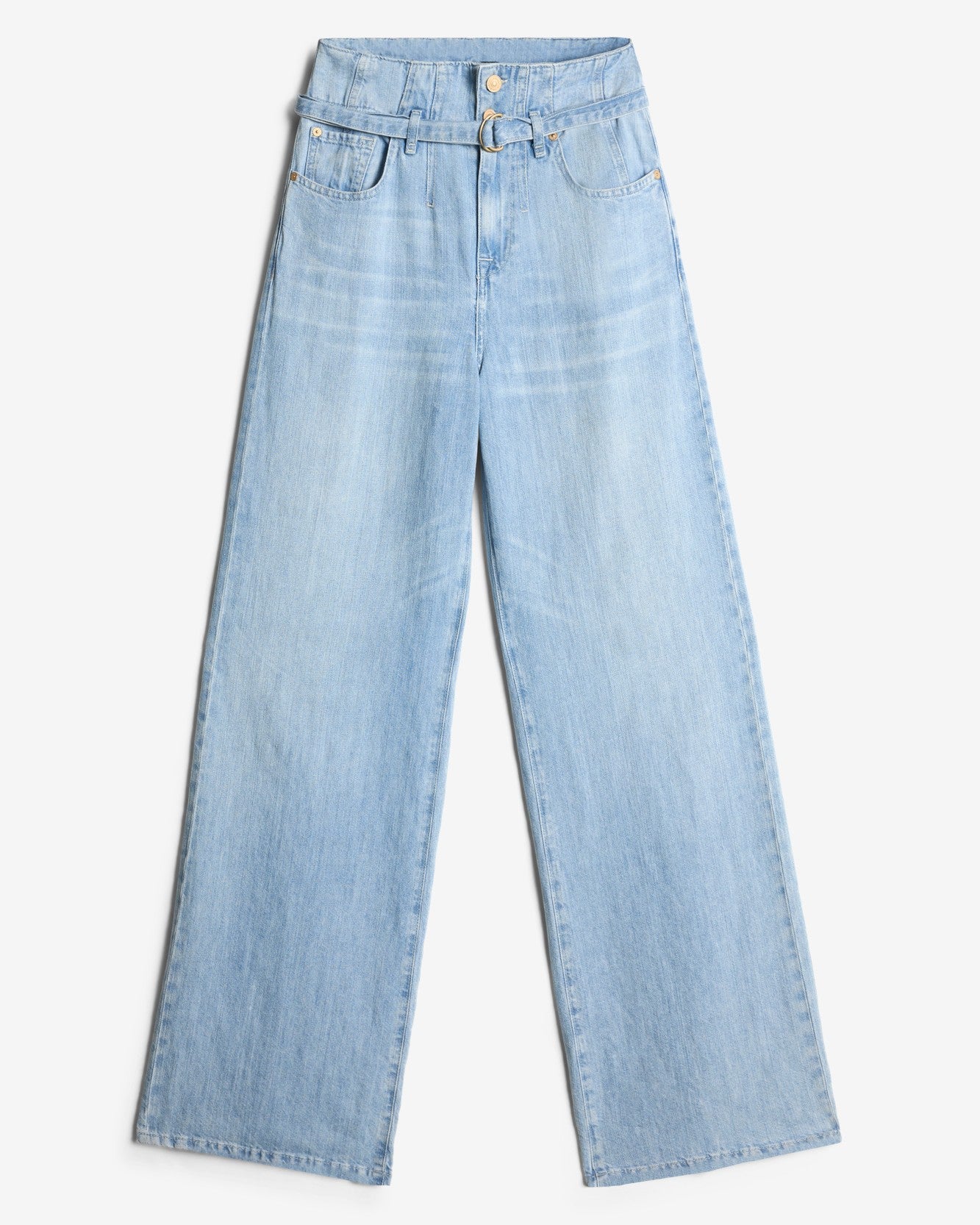Indigo Linen Belted Wide Leg in Kansas