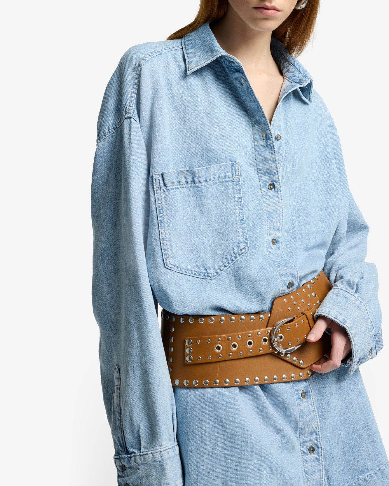 Studded Waist Belt in Honey