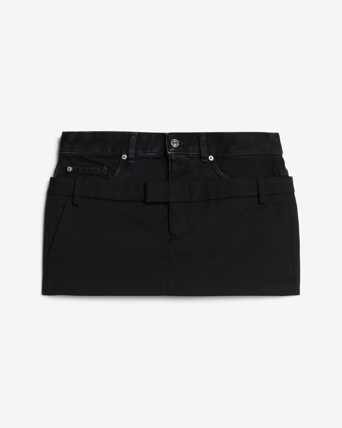 Double Waist Skirt in Black