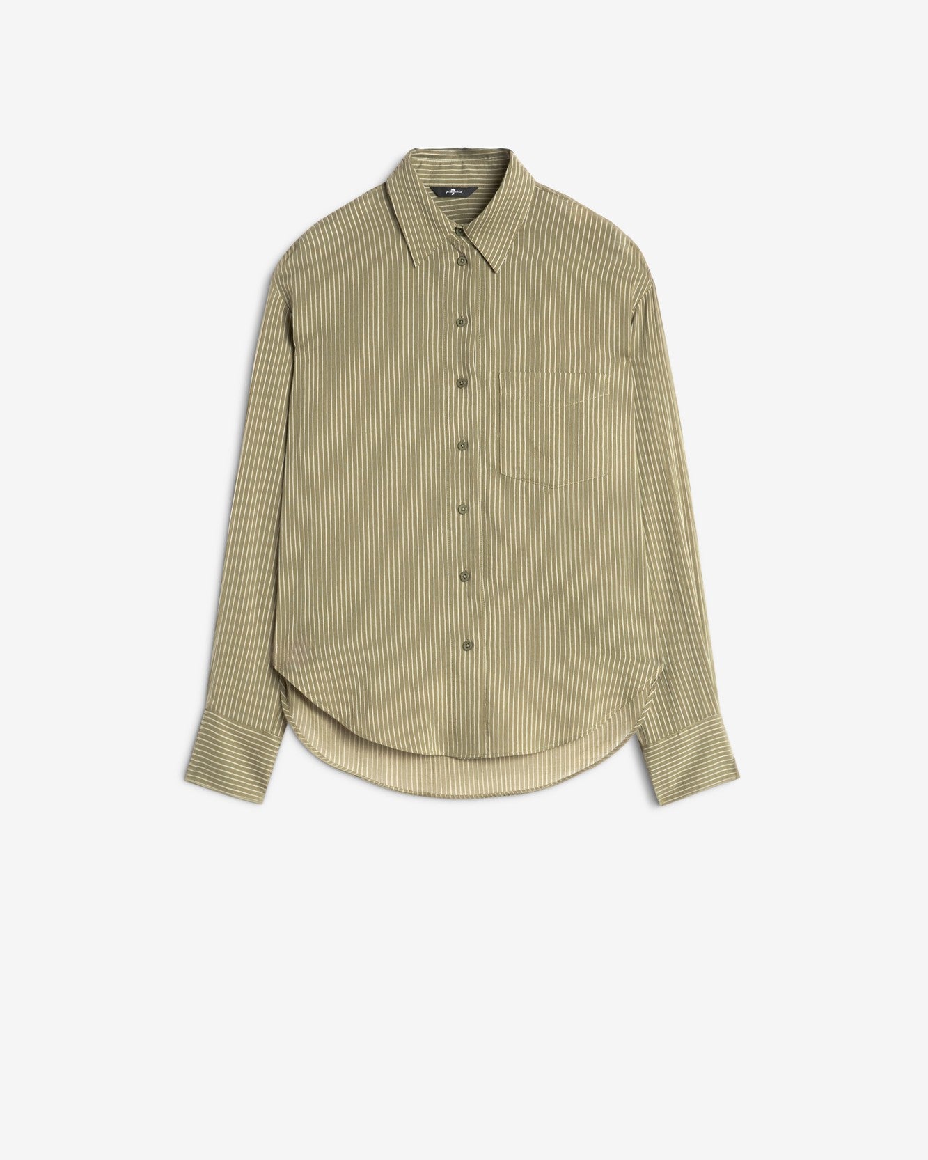 Oversize Button Down Shirt in Army Stripe