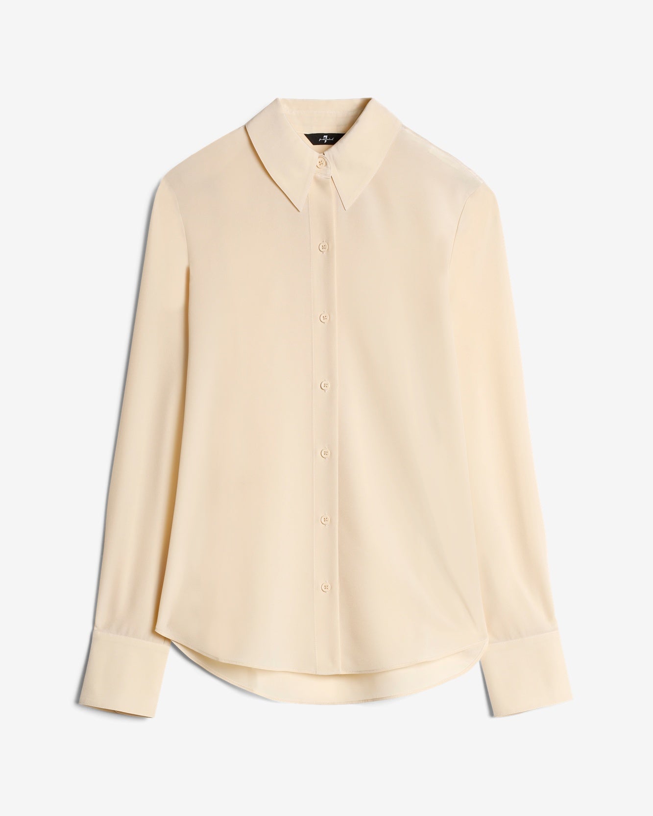 Long Sleeve Silk Blouse in Sand