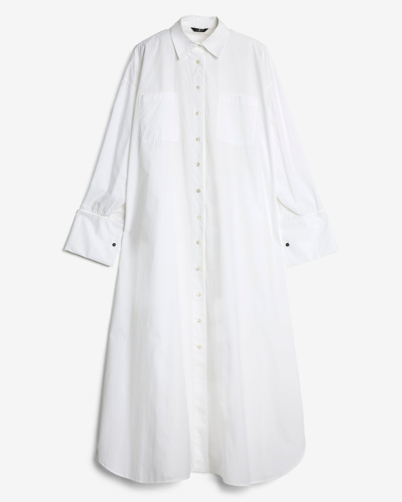 Poplin Maxi Shirtdress in White