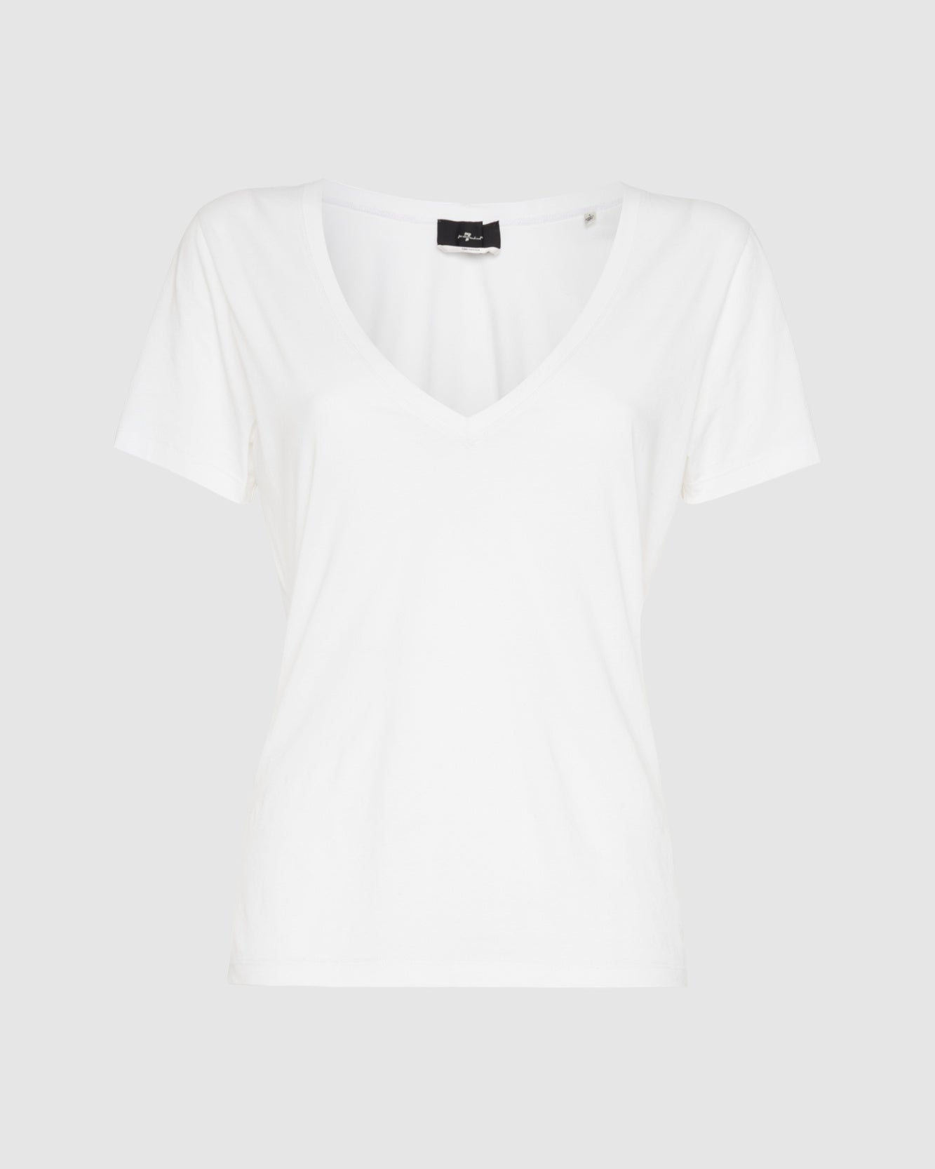 Pima Cotton Easy V-Neck Tee in Optic White