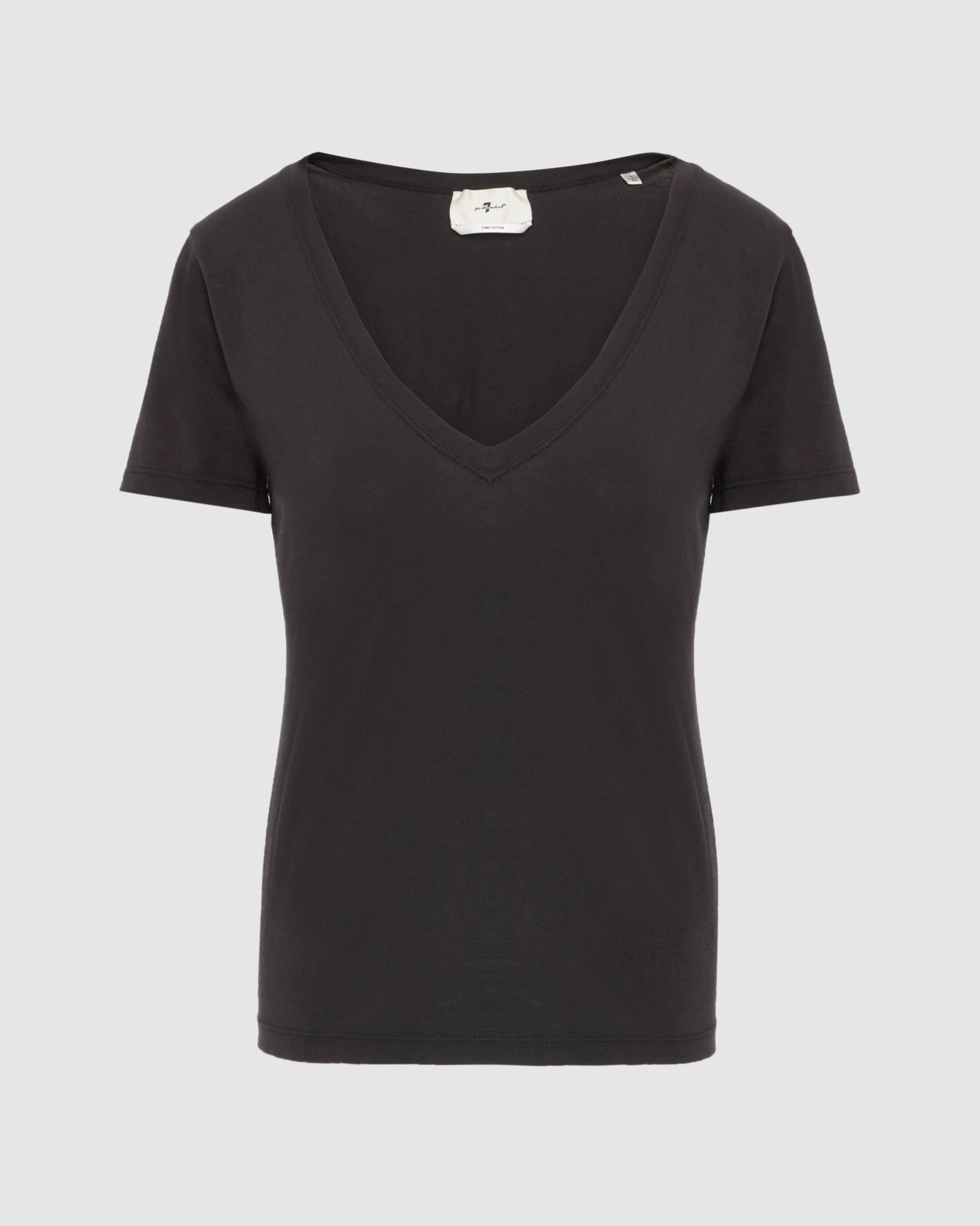Pima Cotton Easy V-Neck Tee in Moonless Night