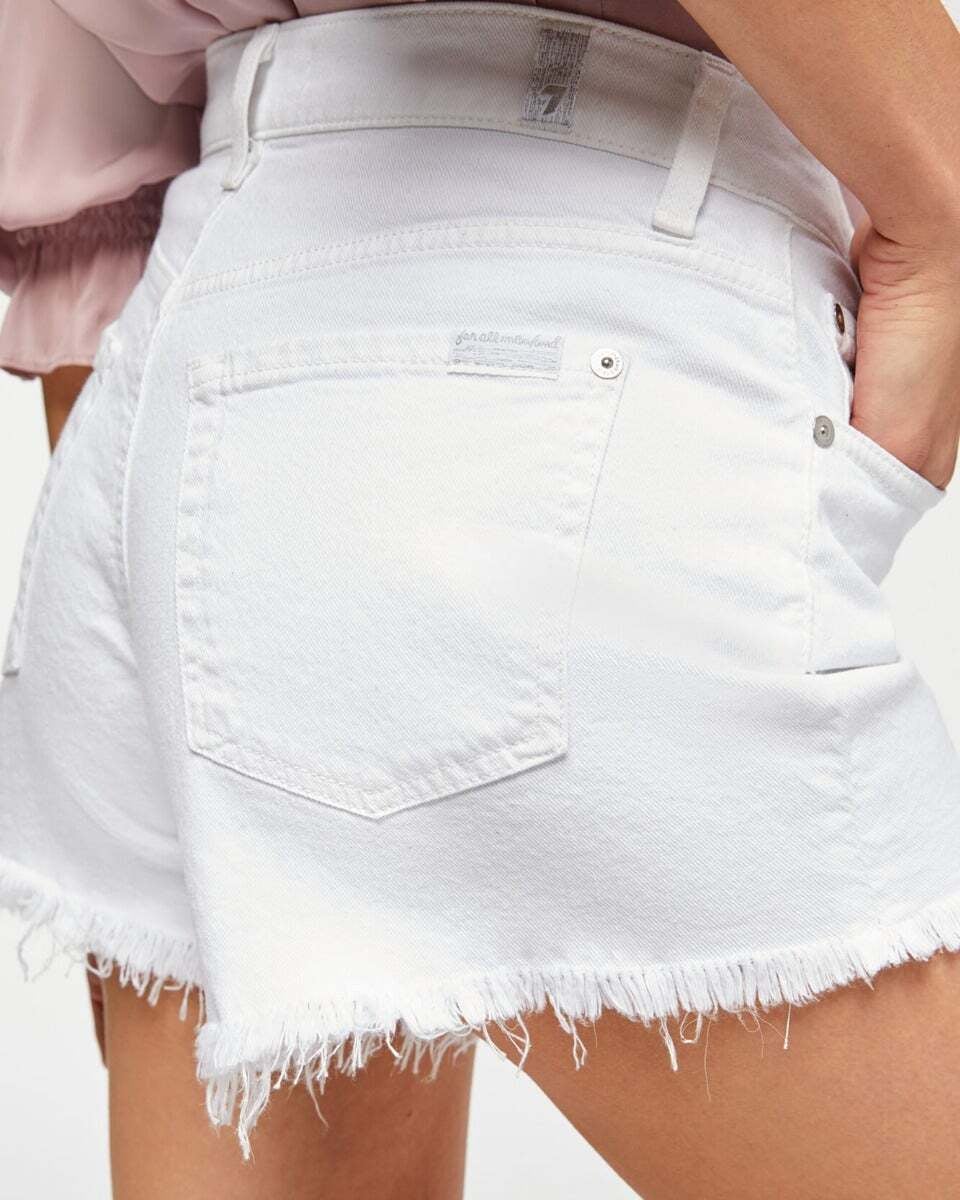 Broken Twill Cut Off Short in Clean White