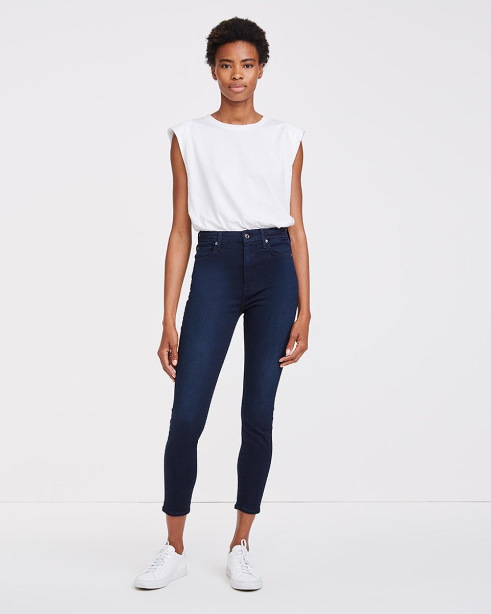 Slim Illusion High Waist Ankle Skinny in Twilight Blue