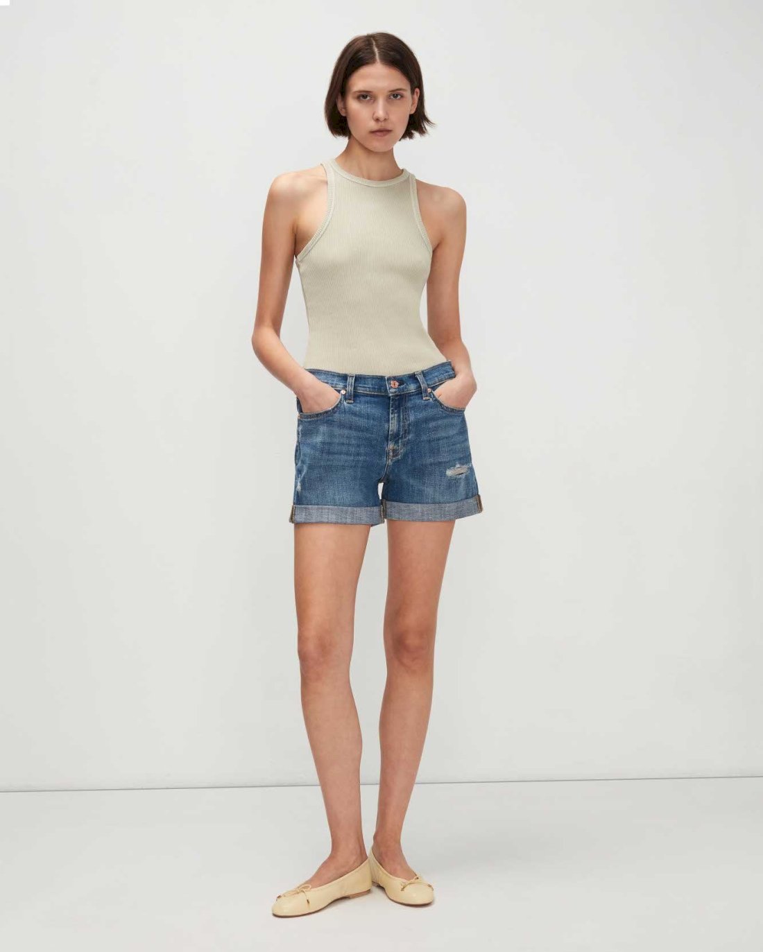 Broken Twill Mid Roll Short In Bright Light Destroy