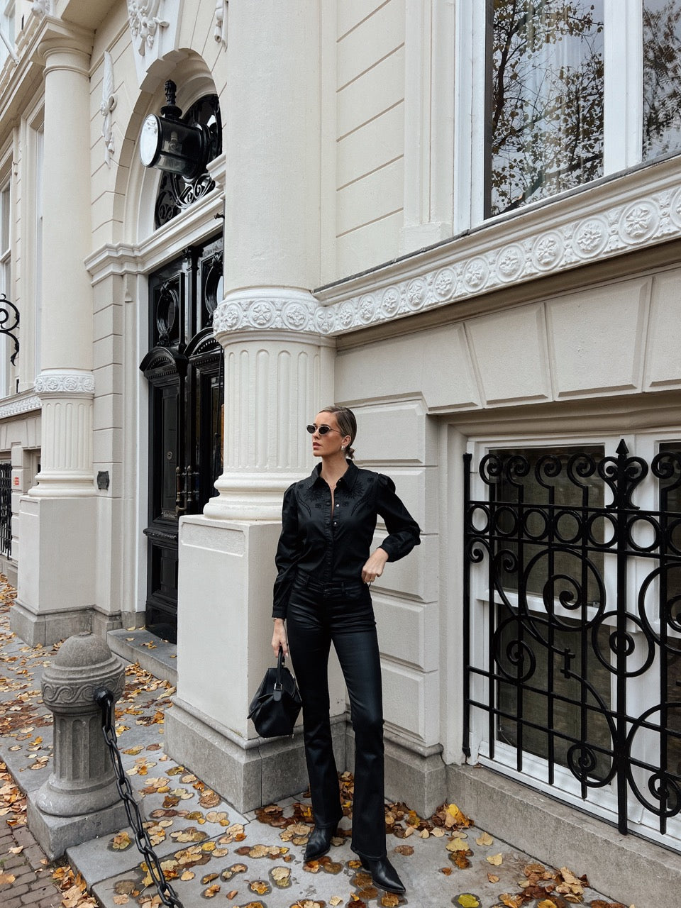 Tailorless Ultra High Rise Skinny Boot in Coated Black