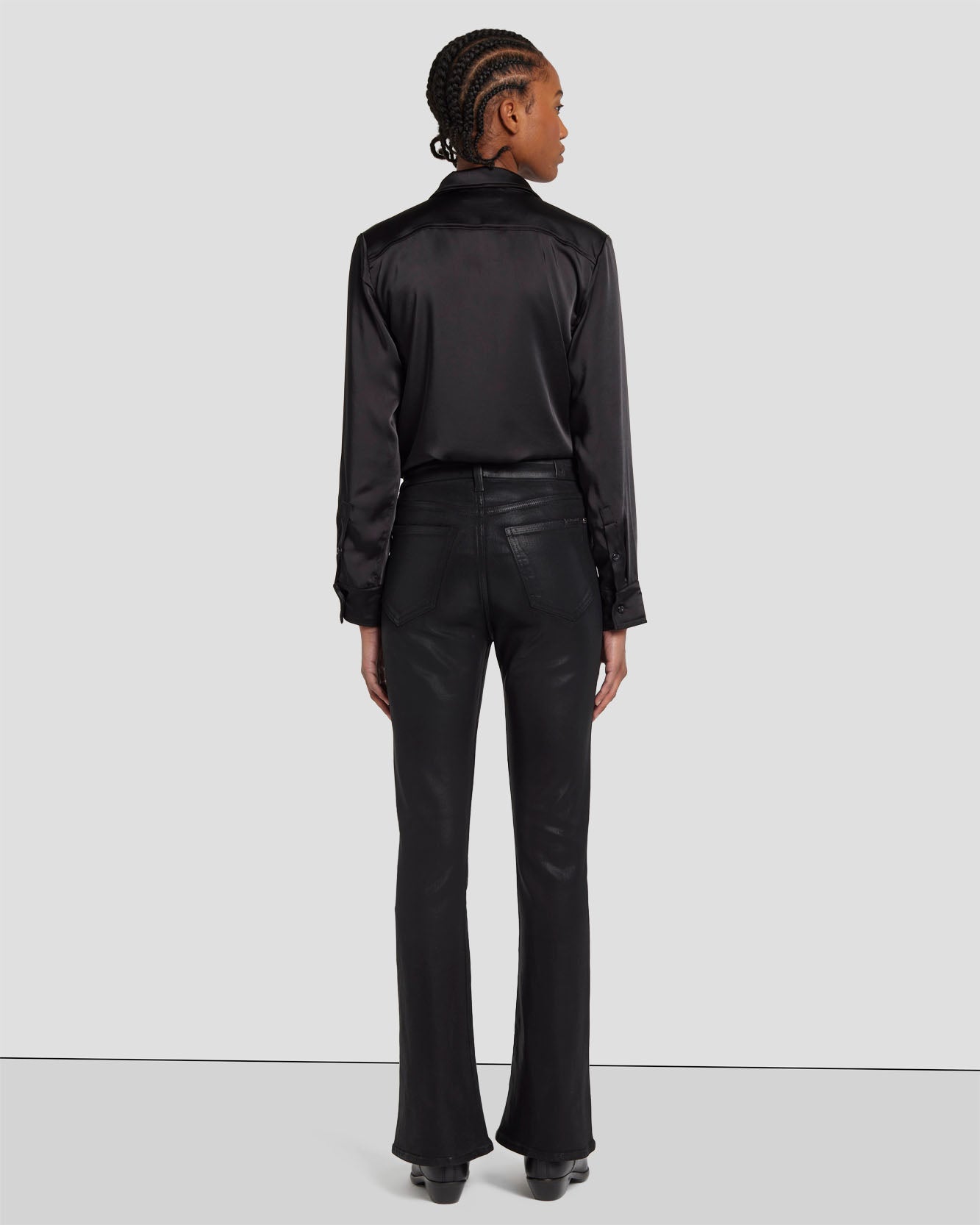 Tailorless Ultra High Rise Skinny Boot in Coated Black